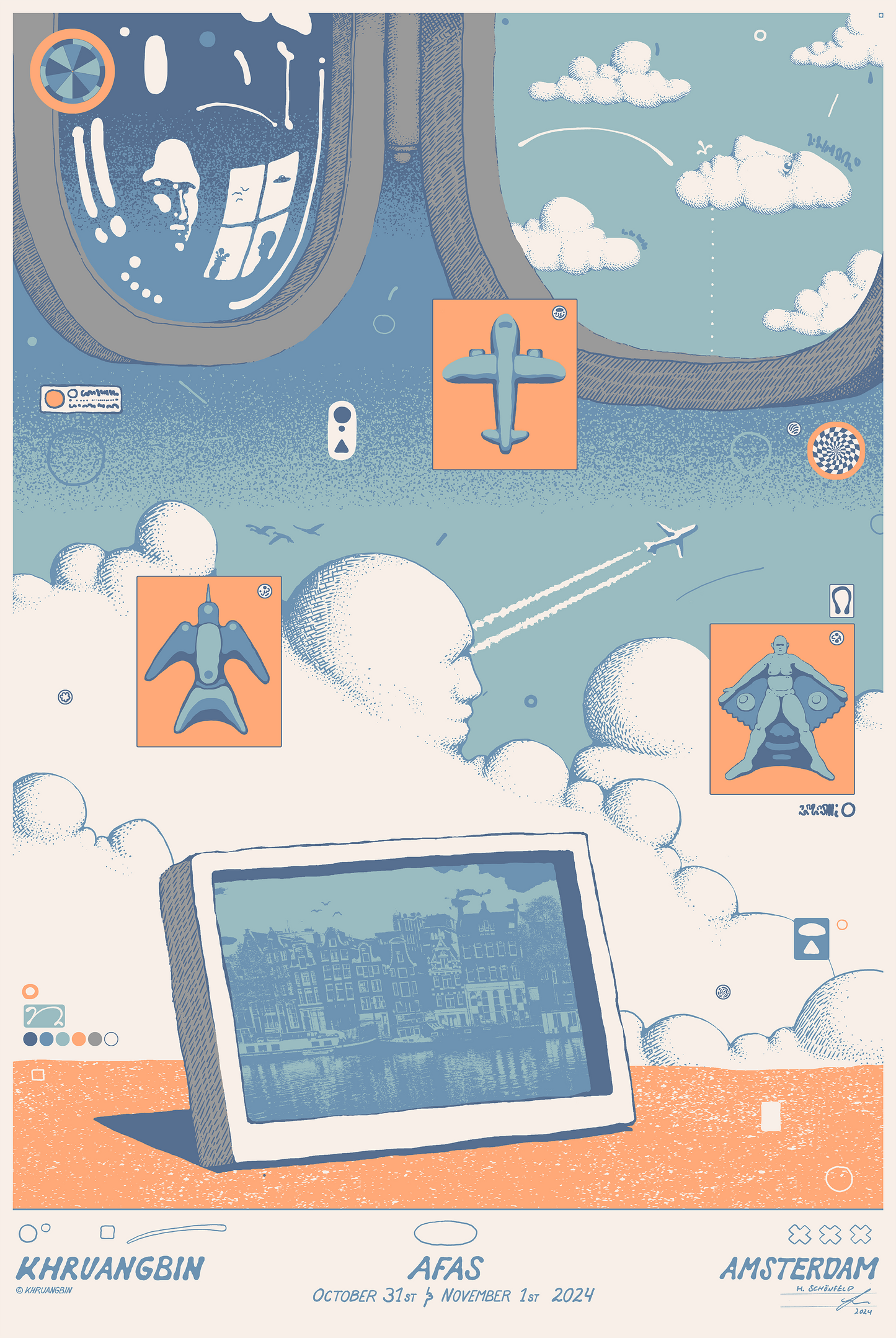 "KHRUANGBIN - Amsterdam 2024" - 5-color Screenprint (47x69,9cm)